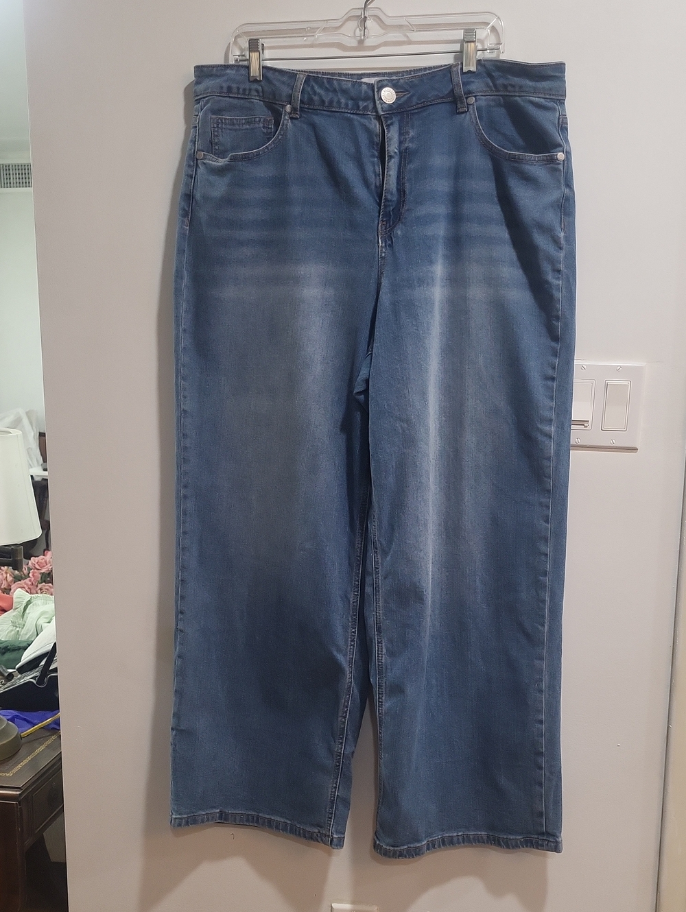 Eloquii Elements Wide Leg Jeans Size 16 Wash Denim